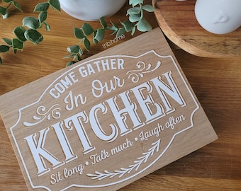 Come gather sign - kitchen sign - farmhouse kitchen sign - rustic home decor - wooden signs for the home