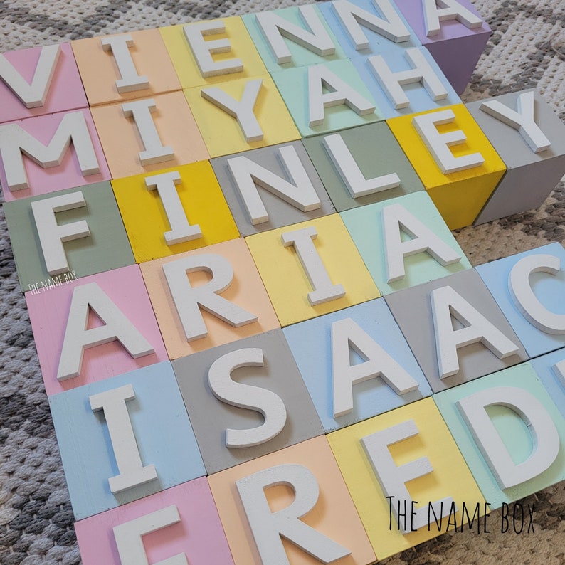 Personalised wooden name blocks, Nursery blocks, wooden letters blocks image 2