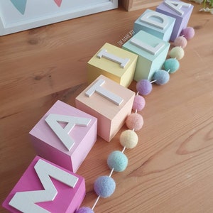 Personalised wooden name blocks, Nursery blocks, wooden letters blocks image 1