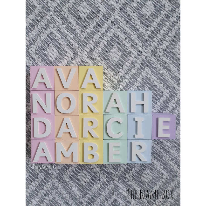 Personalised wooden name blocks, Nursery blocks, wooden letters blocks image 4