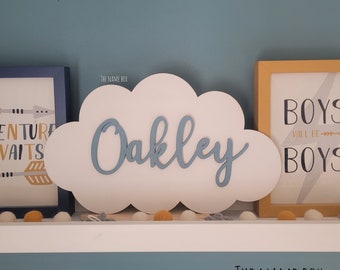 Name cloud - children's door sign- wooden nursery decor - playroom decor - personalised gift - Name sign