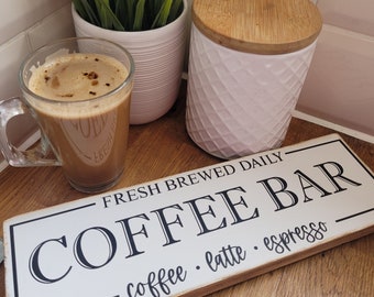 Coffee bar - farmhouse style sign - rustic home decor - wooden signs for the home