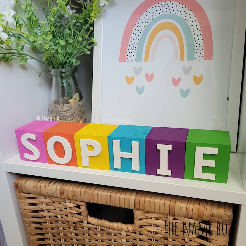 Personalised wooden name blocks, Nursery blocks, wooden letters blocks image 7