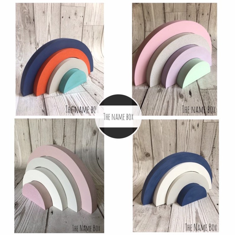 wooden stacking rainbow pastel