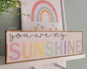 My sunshine - colourful wall sign - playroom decor - rainbow sign