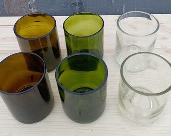 Set de 6 verres bouteilles recyclés - 25 cl