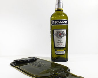 Ricard bottle tray - Kiln melt Ricard Bottle transformed in a plate