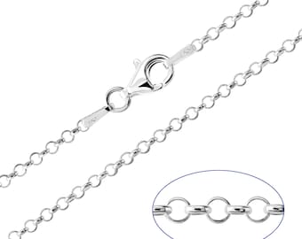 925 Sterling Silver Belcher Rolo 2mm Chain Necklace 14 16 18 20 22 24 26 28 30 inches