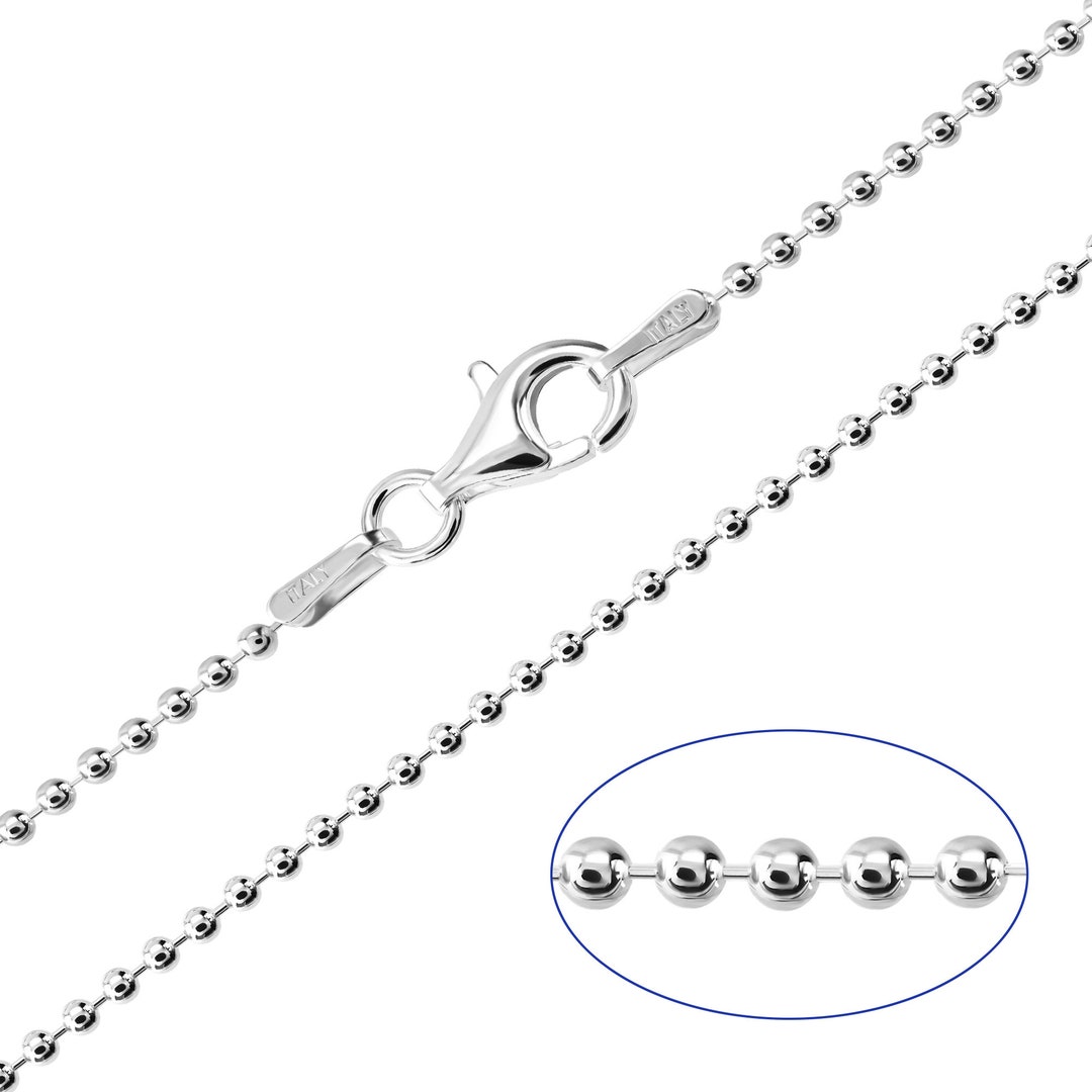 925 Sterling Silver Ball Bead 1.5mm Chain Necklace 14 16 18 20 Etsy