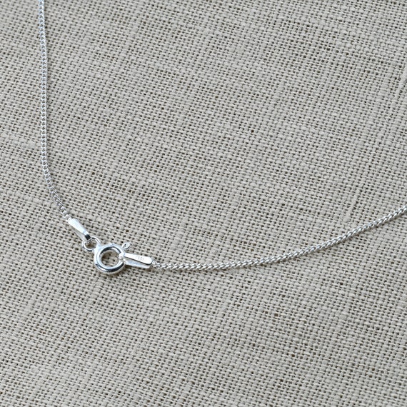 925 Sterling Silver Curb 1mm Chain Necklace 14 16 18 20 22