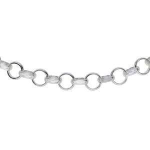 Jewellerybox 925 Sterling Silver Belcher Bracelet With 4mm CZ Crystals - 7.5 Inch