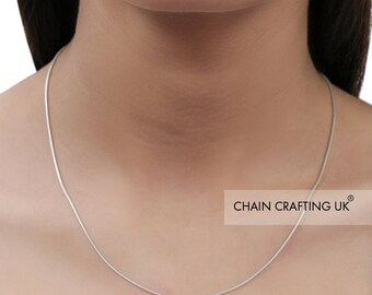 925 Sterling Silver Real Snake 1.2mm Chain Necklace 14 16 18