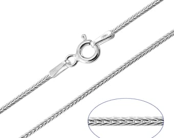 925 Sterling Silver Foxtail 1.1mm Chain Necklace 14 16 18 20 22 24 inches