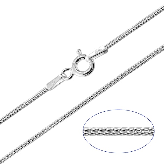 925 Sterling Silver Foxtail 1.1mm Chain Necklace 14 16 18 20 22 24