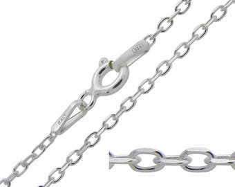 925 Sterling Silver Trace Cable 1.5mm Diamond Cut Chain Necklace 14 16 18 20 22 24 26 28 30 inches
