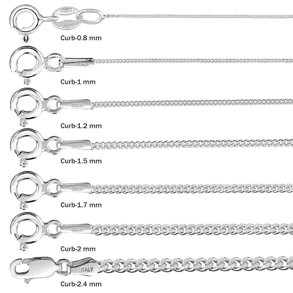 925 Sterling Silver Curb Rope Figaro Belcher Box Chain Necklace 14