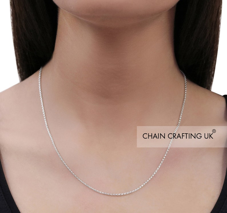 925 Sterling Silver Box Rounded 2mm Chain Necklace 16 18 20 22 - Etsy