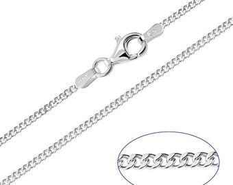 925 Sterling Silver Curb 1.4mm Chain Necklace 20 24 inches