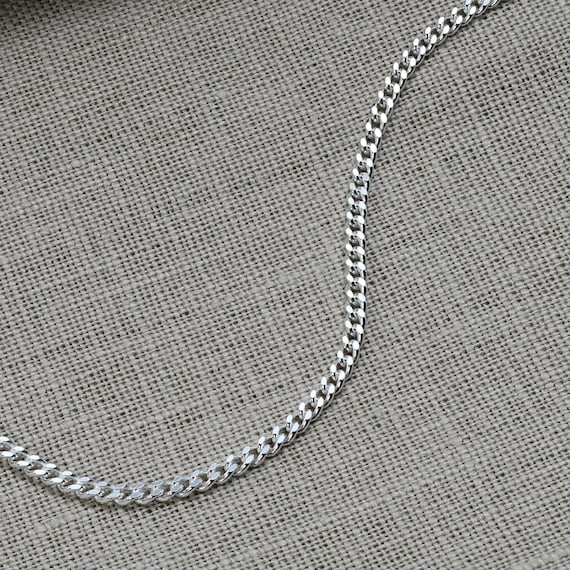 925 Sterling Silver Curb 2.4mm Chain Necklace 16 18 20 22 24 26 28