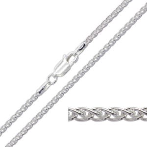 925 Sterling Silver Spiga Wheat 1.8mm Chain Necklace 16 18 20 - Etsy UK