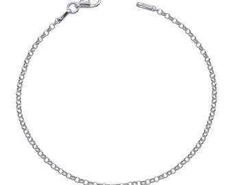 Sterling Silver Belcher Bracelet 2mm 6.5" 7" 7.5" inches