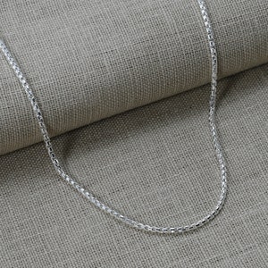925 Sterling Silver Box Rounded 2mm Chain Necklace 16 18 20 22 24 26 28 ...