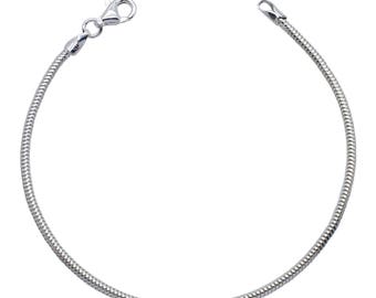 Sterling Silver Real Snake Bracelet 1.9mm 6.5" 7" 7.5" inches