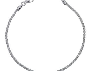 Sterling Silver Spiga Bracelet 1.9mm 6.5" 7" 7.5" inches