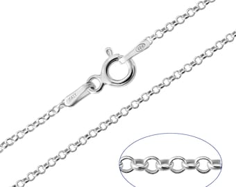 925 Sterling Silver Belcher Rolo 1.2mm Chain Necklace 14 16 18 20 22 24 inches