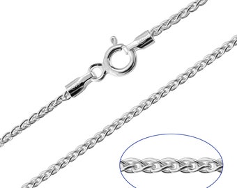 925 Sterling Silver Spiga Wheat 1.3mm Chain Necklace 14 16 18 20 22 24 inches