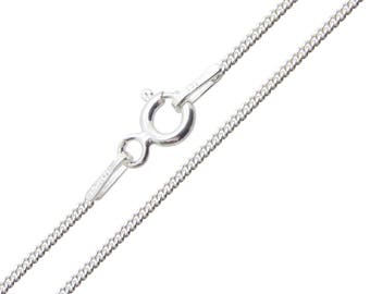925 Sterling Silver Curb 1.2mm Chain Necklace 14 16 18 20 22 24 26 28 30 inches