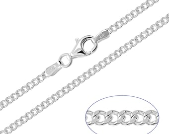 925 Sterling Silver Curb 2mm Chain Necklace 16 18 20 22 24 26 28 30 inches
