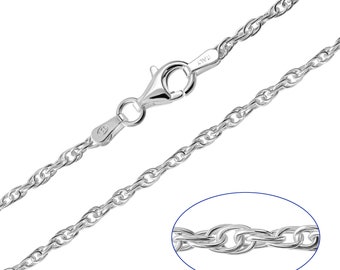 925 Sterling Silver Loose Rope 2mm Prince of Wales Chain Necklace 14 16 18 20 22 24 26 28 30 inches
