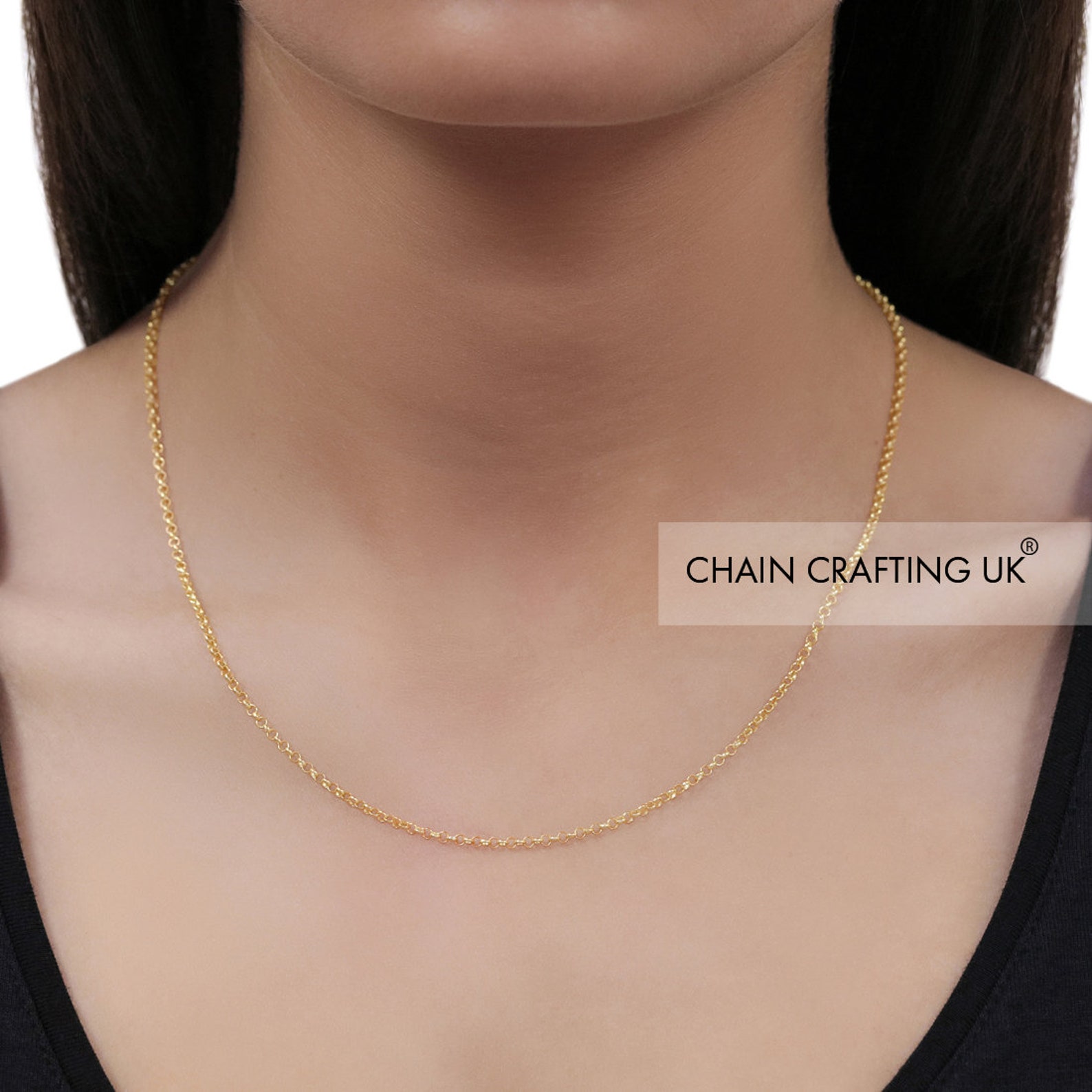 Gold Plated Sterling Silver Belcher Rolo Chain Necklace | 1.3mm | 16'' To 30'' Lengths