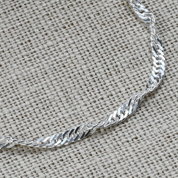925 Sterling Silver Singapore 2mm Chain Necklace 16 18 20 22 24