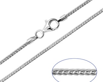 925 Sterling Silver Foxtail 1.5mm Chain Necklace 16 18 20 22 24 26 28 30 inches
