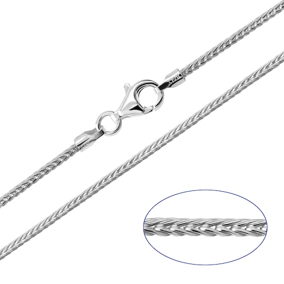 925 Sterling Silver Foxtail 1.5mm Chain Necklace 16 18 20 22 24 26