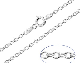 925 Sterling Silver Trace Cable 2mm Chain Necklace 16 18 20 22 24 26 28 30 inches