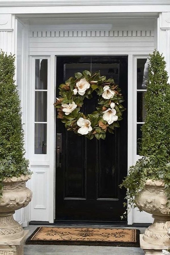 Magnolia Wreath For Front Doors Etsy