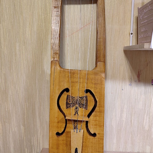 3 String Base Tagelharpa, jouhikko, Viking violin bowed lyre