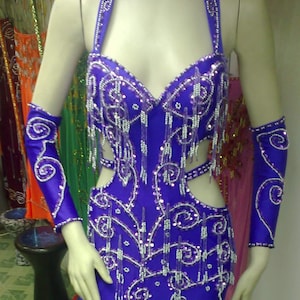 Custom Belly Dance Costume: Handmade Beaded Egyptian Outfit