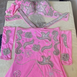 Custom Made Belly Dance Costume: Handmade Embroidered Oriental Outfit