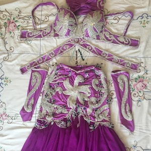 Custom Made Belly Dance Costume: Handmade Stitched Oriental Ensemble