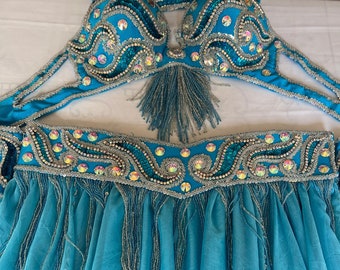 Handmade Egyptian Belly Dance Costume: Custom Stitched Outfit