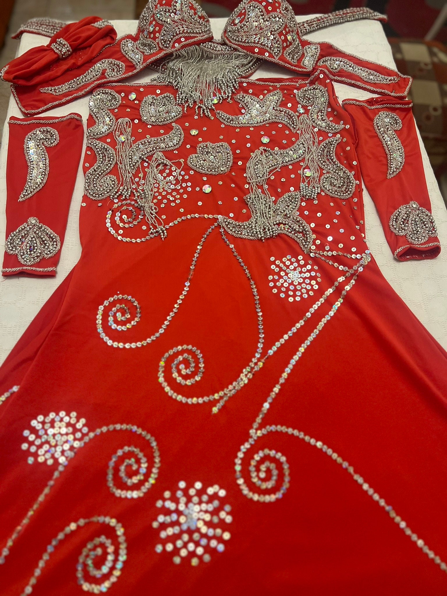 Buy Custom Egyptian Belly Dance Costume: Handmade Embroidered