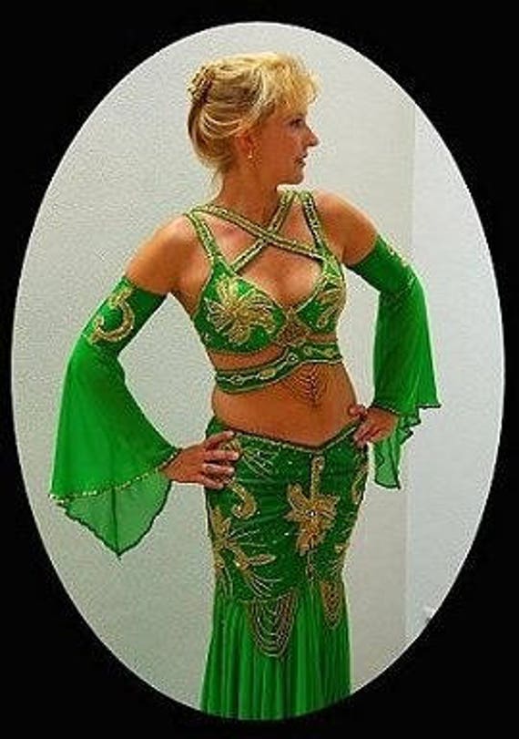 Custom Belly Dance Costume: Handmade Stitched Oriental Outfit - Etsy