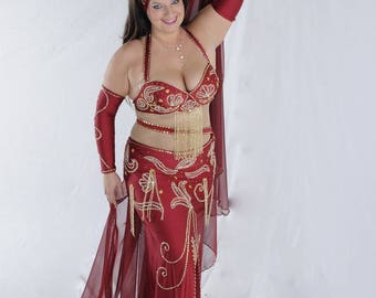 Custom Belly Dance Costume: Handmade Embroidered Oriental Dress - Etsy