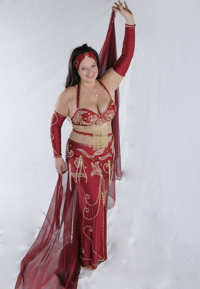 Custom Belly Dance Costume: Handmade Embroidered Oriental Dress - Etsy