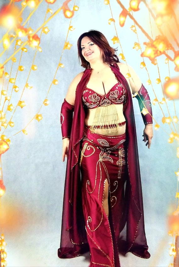 Custom Made Belly Dance Costume: Handmade Egyptian Outfit - Etsy