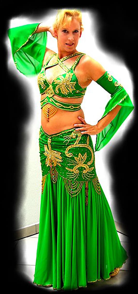 Custom Belly Dance Costume: Handmade Stitched Oriental Outfit - Etsy